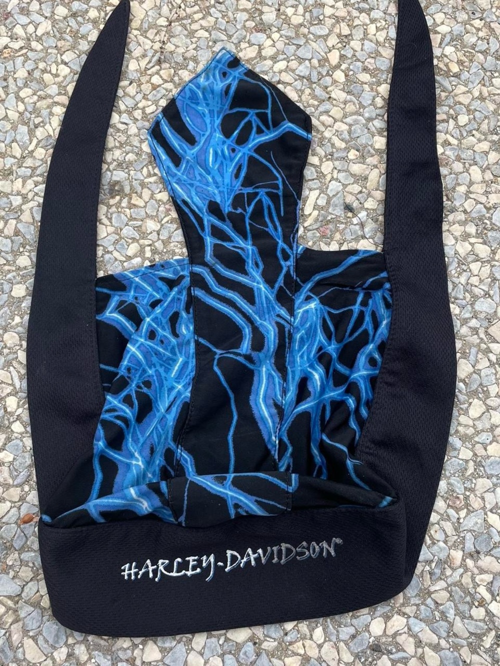 Harley-Davidson Black & Electric Blue Riding Skull Cap Bandana